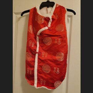 Red and Gold Chinese New Year (CNY) dog coat (size Medium, maybe?)